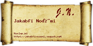 Jakabfi Noémi névjegykártya